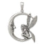 Vintage Inspired Sterling Silver Moon Fairy Pendant with Antiqued Finish