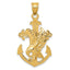 14K Gold Mariners Cross Pendant with Eagle Symbol of Strength & Faith