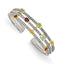 Shey Couture Sterling Silver 14K Accent Multi-Gemstone Antiqued Cuff Bracelet
