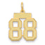 14K Gold Satin Number 88 Charm with Brushed Finish Small & Elegant