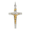 Sophia Jewelers Sterling Silver Two-Tone INRI Crucifix Pendant with Polished Textured Finish