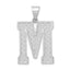 Sterling Silver 925 Letter M Pendant with Rhodium-Plated Solid Design