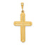 14K Gold Cross Pendant with Polished Texture Elegant Design