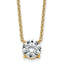 14k 3 carat Lab Grown Diamond VS+ F+ Round Complete Four Prong 18 inch Solitaire Necklace