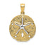 14K Two-Tone Gold Sand Dollar Starfish Pendant with Polished Finish