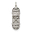 Sterling Silver 925 Mezuzah Pendant with Polished Palladium Finish