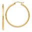 14K Gold Polished Hoop Earrings with Hollow Lightweight Design