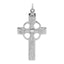 Rhodium-Plated Sterling Silver Celtic Cross Pendant Polished Elegant Design