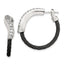 Edward Mirell Black Titanium & Argentium Silver Hoop Earrings with White Sapphires