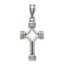Sterling Silver 925 Antiqued Cross Pendant with 3D Solid Design, Polished Finish