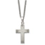 Sophia Jewelers Men's Titanium Brushed Cross Necklace Gift Ready