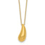 Sophia Jewelers 14K Gold Polished Teardrop Necklace with Elegant Rolo Chain