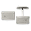 Stainless Steel Brushed & Polished CZ Cuff Links