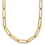 Chisel Stainless Steel Polished Yellow IP-plated Elongated Open Link Paperclip 15 inch Necklace with 2 inch Extension