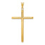 14K Gold Polished 3D Tube Cross Pendant by Sophia Jewelers