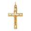 Sterling Silver INRI Crucifix Charm with Yellow Vermeil and Enamel Detailing