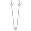 Sterling Silver Rhodium-plated 3 Station CZ Necklace