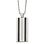 Chisel Stainless Steel Polished Black IP-plated with CZ Pendant on a 20 inch Ball Chain Necklace