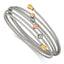 Stainless Steel Polished Rose and Yellow IP-plated Flexible Coil Bangle Bracelet for Women