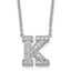 14k White Gold 1/2 carat Lab Grown Diamond VS+ F+ Complete Letter K 18 inch Initial Necklace