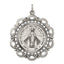 Sterling Silver 925 Antiqued Miraculous Medal Pendant Vintage-Inspired 45mm