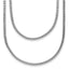 Sterling Silver RH-Plated Pol. Fancy 2-strand w/2in ext. Necklace