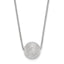 SS Radiant Essence Rh-plated Polish/Text w/2in ext. Necklace