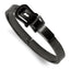 Stainless Steel Brushed Black IP-plated Buckle Hinged Bangle Bracelet for Women