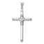 14K White Gold Cross Pendant with Polished 3D Design