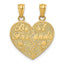 14K Gold Best Friends Heart Pendant Set with Polished Finish