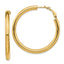 14k 4x35mm Polished Round Omega Back Hoop Earrings
