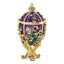 Luxury Giftware by Jere Pewter Bejeweled Crystals Gold-tone Enameled LILY OF THE VALLEY Purple Egg With Ring Pad Trinket Box with Matching 18 Inch Necklace