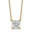 14k 3 1/2 carat Certified Lab Grown Diamond VS+ F+ Cushion Complete 18 inch Four Prong Pendant Necklace