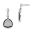 Sterling Silver CZ Triangle Dangle Earrings with Polished Rhodium Finish