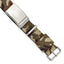 Stainless Steel Polished Brown Camo Fabric Adjustable ID Bracelet for Men
