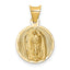 14K Gold Lady of Guadalupe Circle Pendant with Polished Diamond-Cut Finish
