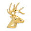 14K Gold Laser Cut Deer Pendant for Men Polished Solid Design