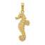 14K Gold Polished Seahorse Pendant for Men Elegant Design
