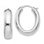 Sophia Jewelers Sterling Silver Oval Hoop Earrings with Polished Rhodium Finish