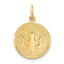 14K Gold Dove Confirmation Charm Elegant Flat Back Design