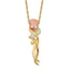10K Tri-Color Black Hills Gold Necklace with Diamond Accent Elegant Charm
