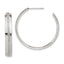Stainless Steel Polished Round C-Hoop Earrings for Women
