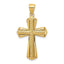 14K Gold Twisted Cross Pendant with Polished Finish Elegant Charm
