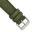 Olive Canvas Watch Band in Nylon with Stainless Steel Buckle, 22mm