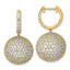 14k 9 1/2 carat Lab Grown Diamond VS+ F+ Pave Ball Complete Dangle Hoop Earrings
