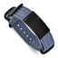 Stainless Steel Brushed Black IP-plated Blue Jean Fabric Adj. ID Bracelet for Men