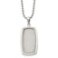 Polished & Textured Rectangle Necklace in Stainless Steel, 22"