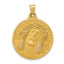 14K Polished and Satin Face of Jesus Medal Hollow Pendant