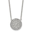 CZ Flower Necklace in Stainless Steel, 18in
