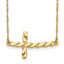 Sophia Jewelers 14K Gold Polished Twisted Cross Necklace 17 Elegant Rope Chain